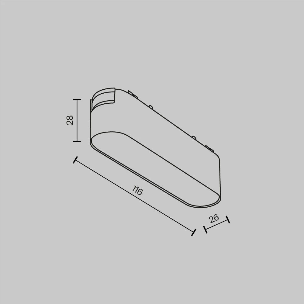 Spot pentru sina Radity din Aluminiu Alb H3xL12cm IP 20 6W 450lm 3000k Basis