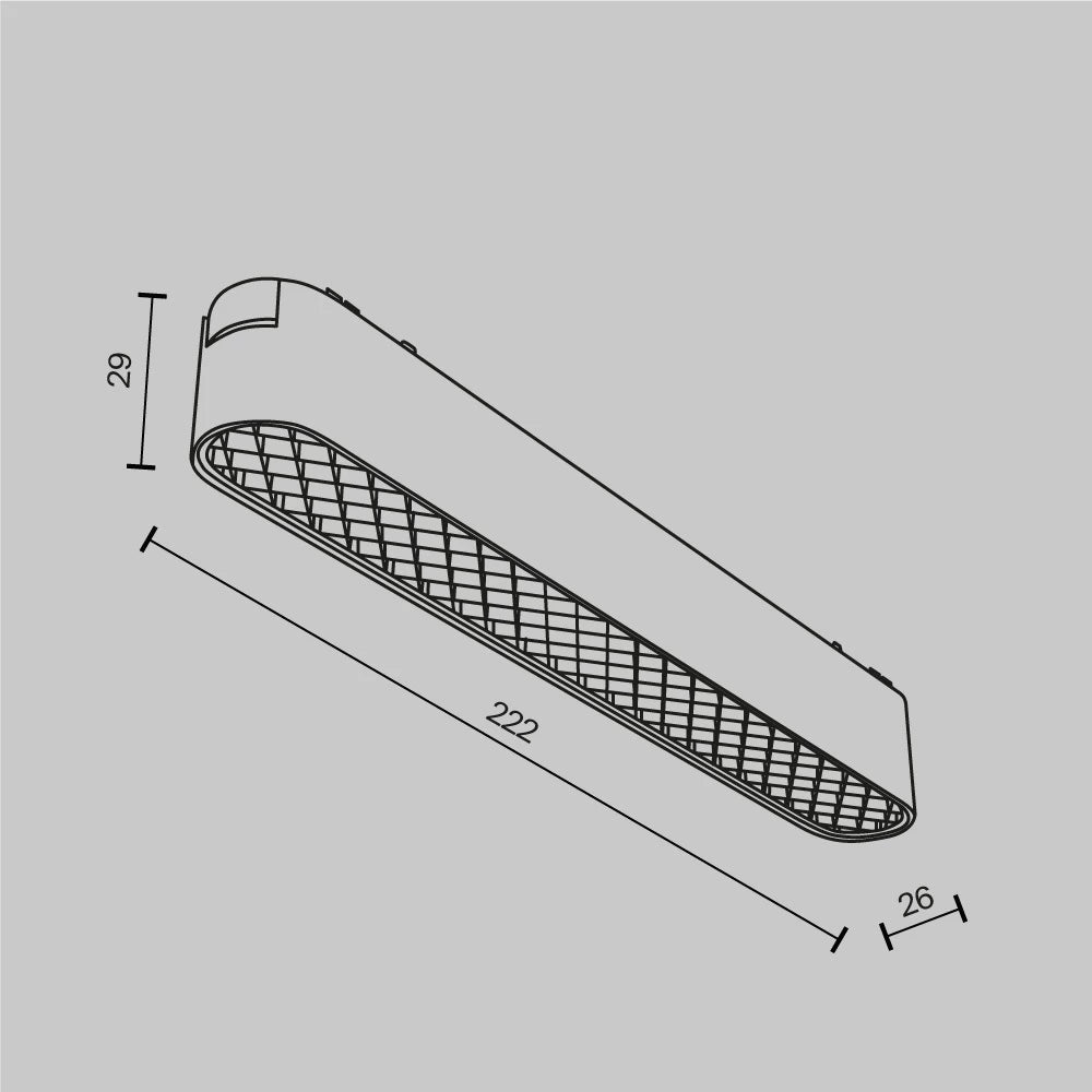 Spot pentru sina Radity din Aluminiu Alb H3xL22cm IP 20 12W 190lm 4000k Basis Grid