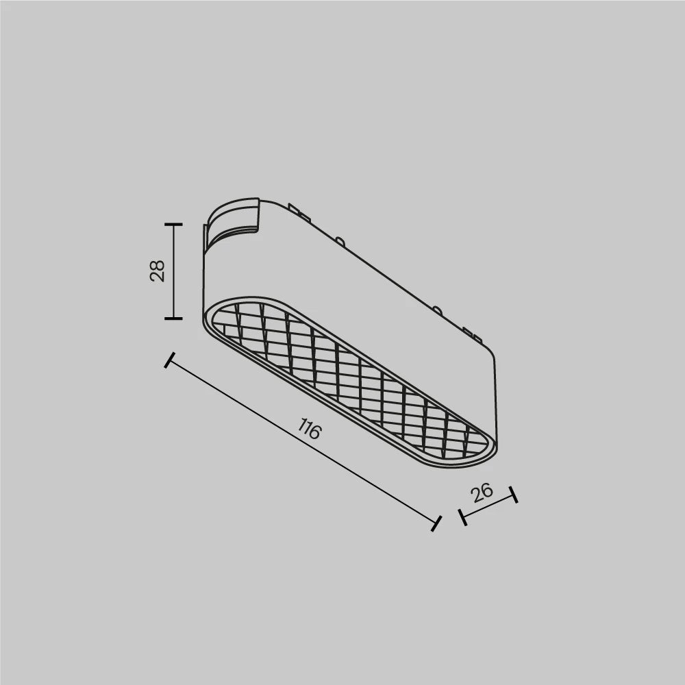 Spot pentru sina Radity din Aluminiu Alb H3xL12cm IP 20 6W 90lm 4000k Basis Grid