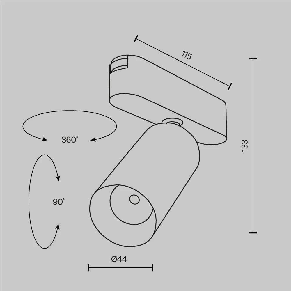 Spot pentru sina Radity din Aluminiu Alb H13xL11.5cm IP 20 12W 1000lm 3000k Focus LED