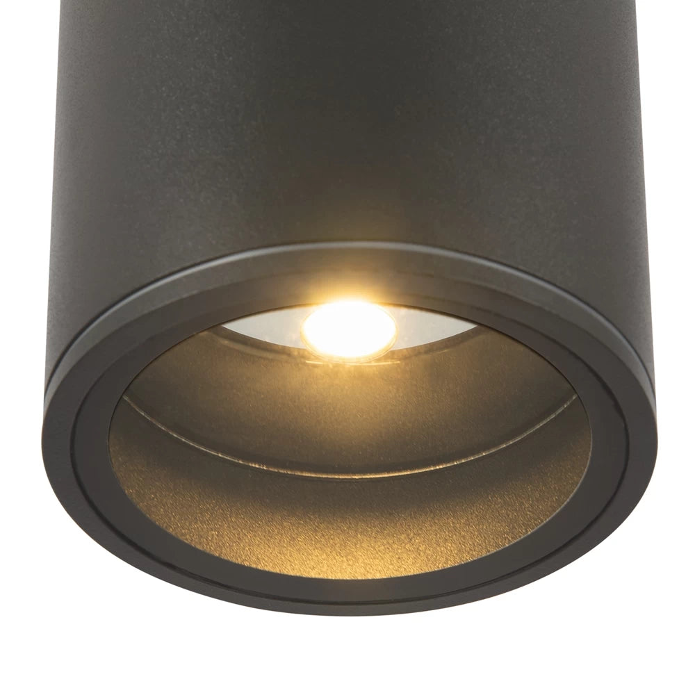 Plafoniera de exterior din Metal Negru H11.5xD9cm IP65 7W 800lm 3000k Bar
