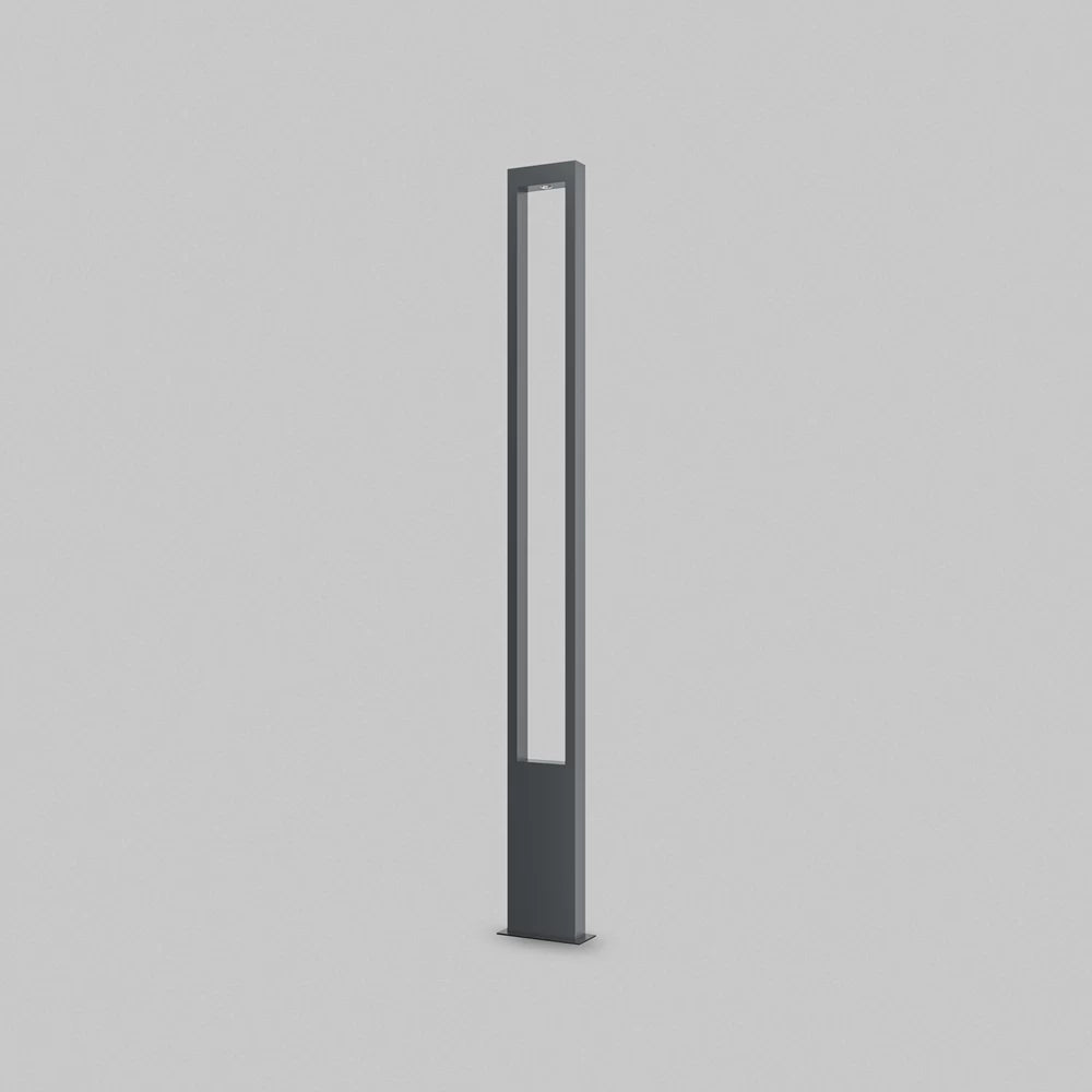 Stalp exterior de iluminat din Metal Negru H200xL20cm IP65 25W 1350lm 3000k Bonn