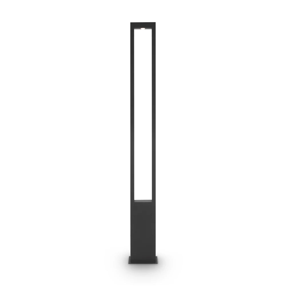 Stalp exterior de iluminat din Metal Negru H200xL20cm IP65 25W 1350lm 3000k Bonn