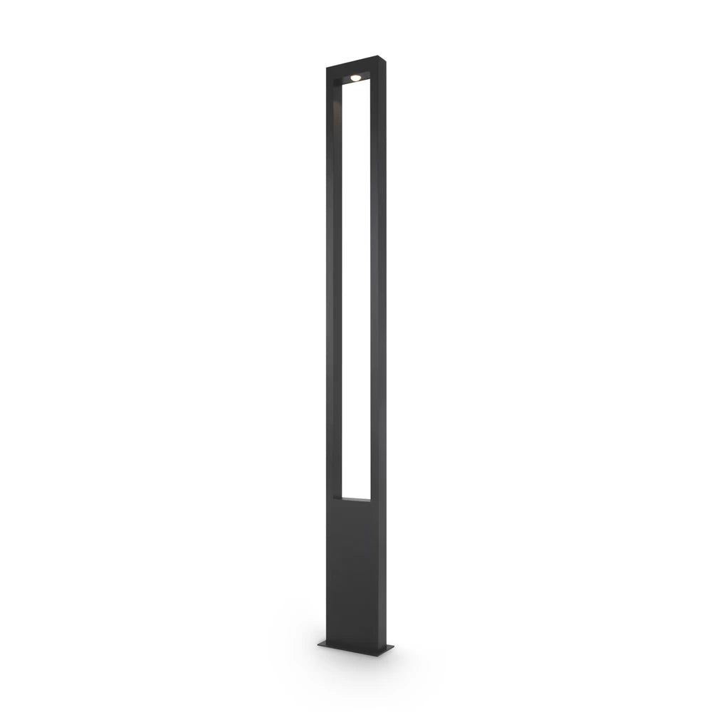 Stalp exterior de iluminat din Metal Negru H200xL20cm IP65 25W 1350lm 3000k Bonn