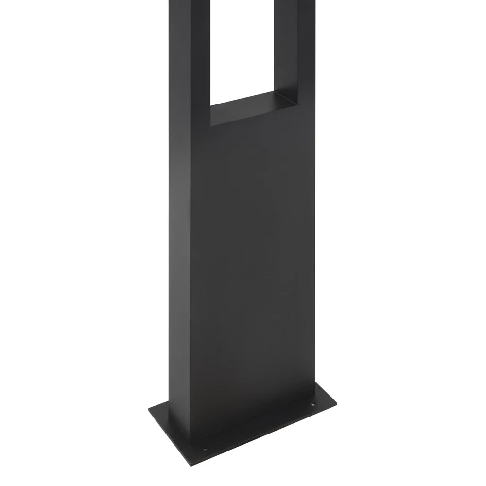 Stalp exterior de iluminat din Metal Negru H200xL20cm IP65 25W 1350lm 3000k Bonn