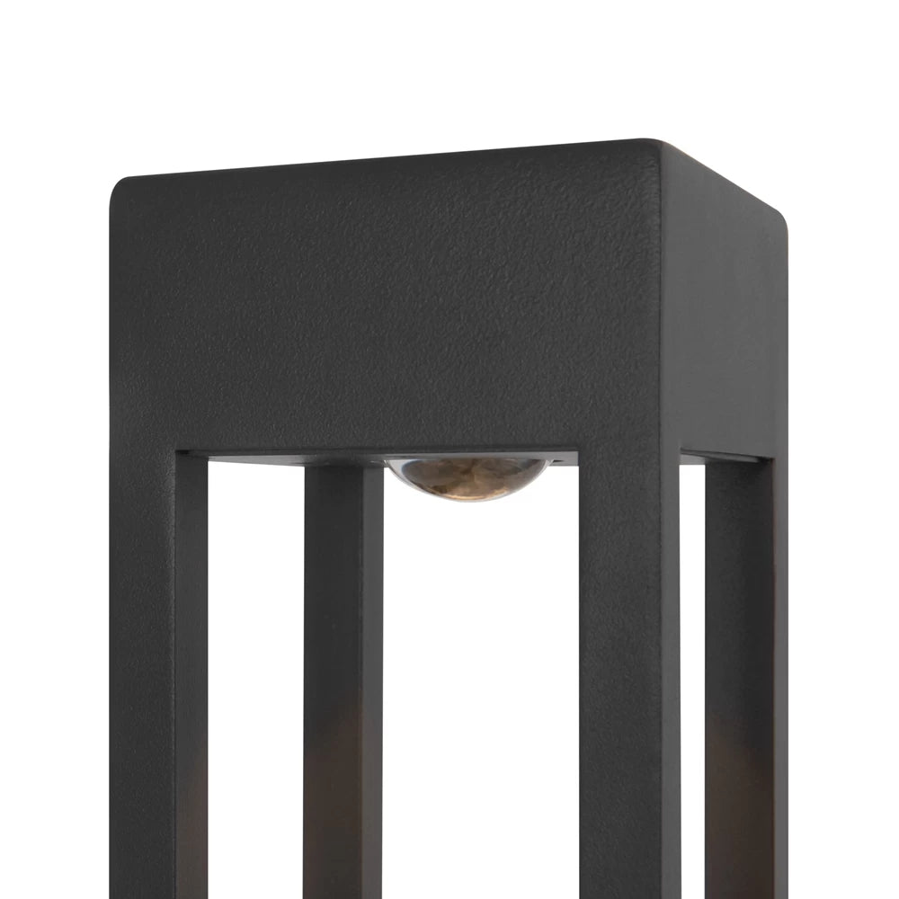Stalp exterior de iluminat din Metal Negru H100xL11cm IP65 10W 650lm 3000k Elbe