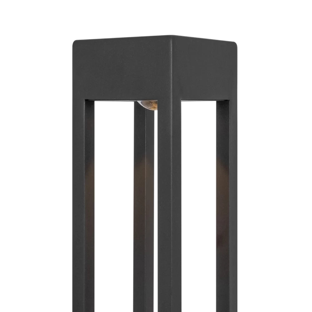 Stalp exterior de iluminat din Metal Negru H100xL11cm IP65 10W 650lm 3000k Elbe