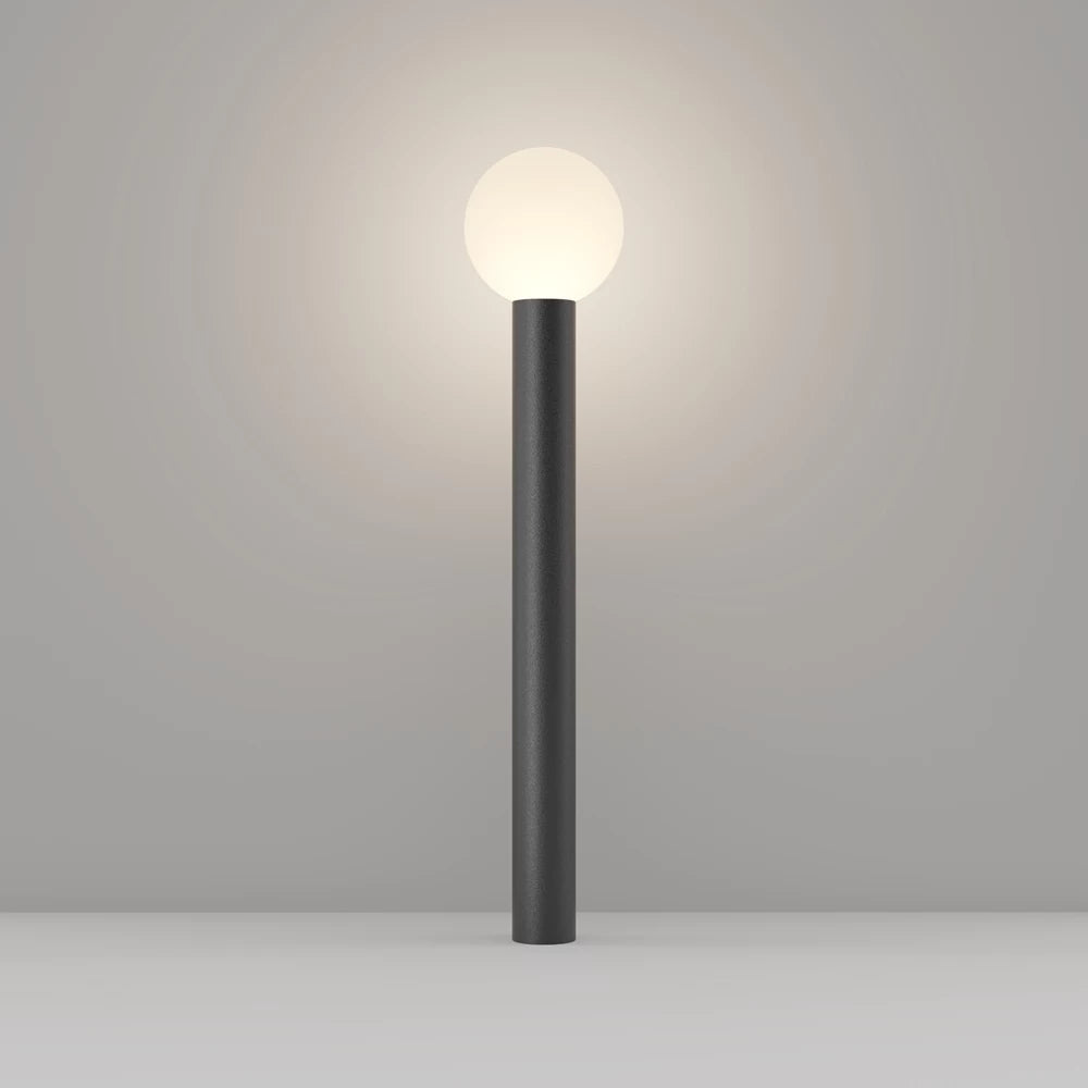 Stalp exterior de iluminat din Aluminiu Negru H80xD20cm IP54 E27 60W Bold
