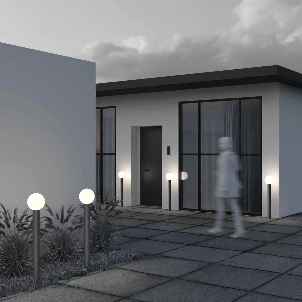 Stalp exterior de iluminat din Aluminiu Gri H80xD20cm IP54 E27 60W Bold
