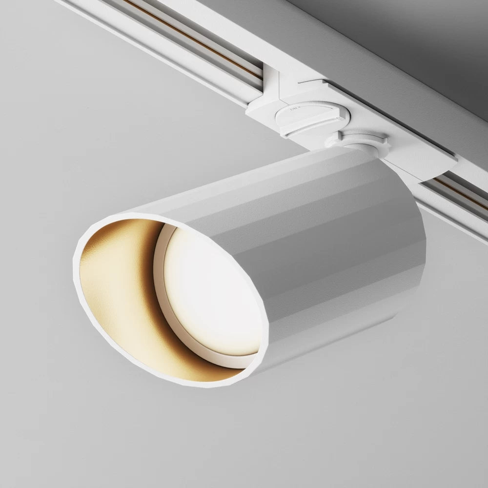 Set sina monofazata 1m din Aluminiu Alb cu 3 spoturi din aluminiu Alb GU10 35W Unity Lipari