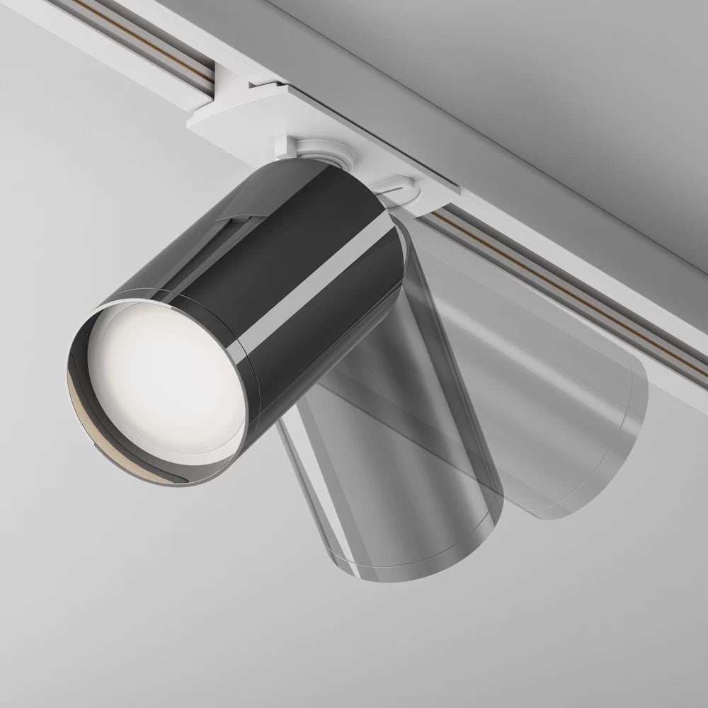 Set sina monofazata 1m din Aluminiu Alb cu 3 spoturi din aluminiu Negru/Alb GU10 10W Unity Focus s