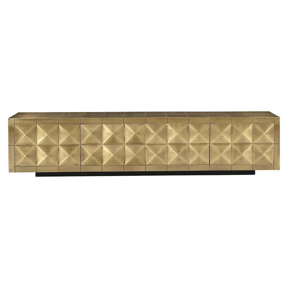 Comoda TV din Metal Auriu si MDF Negru L220xH50cm Collada Richmond Interiors