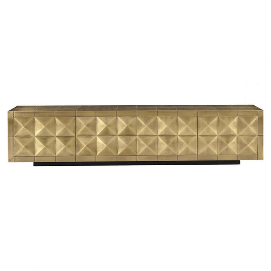 Comoda TV din Metal Auriu si MDF Negru L220xH50cm Collada Richmond Interiors