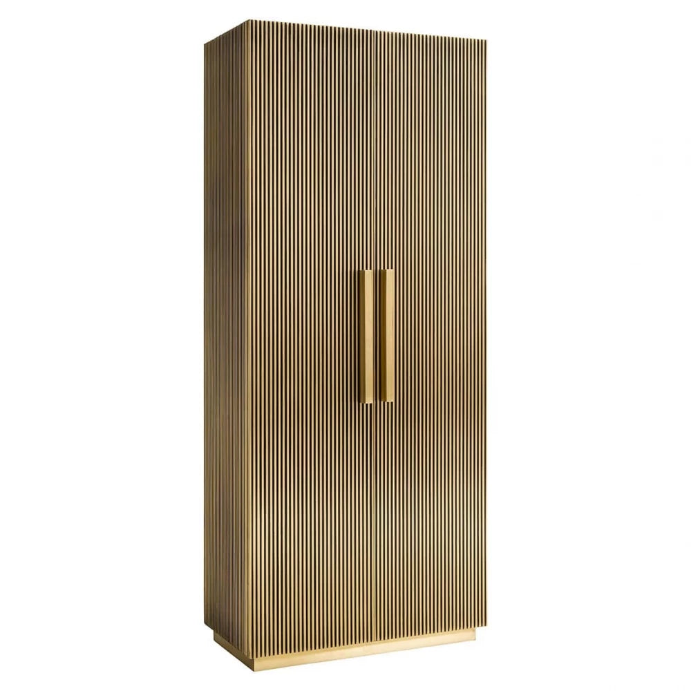 Dulap din Metal Auriu si MDF Negru L80xH191cm Ironville Richmond Interiors