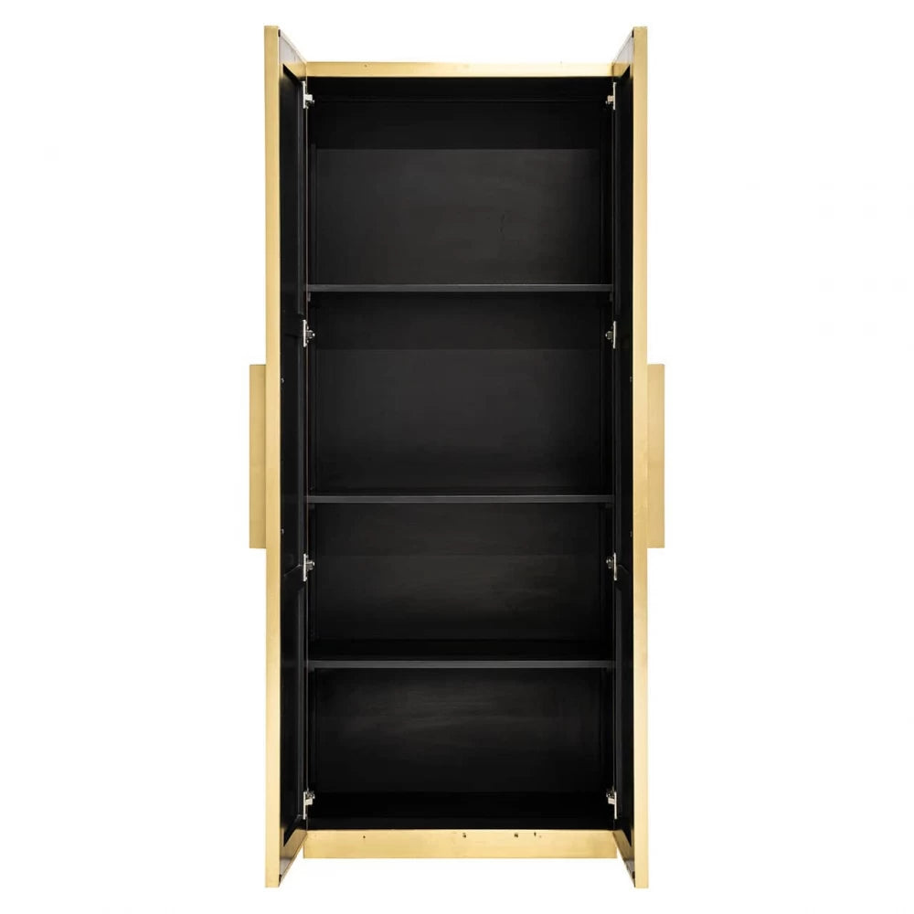 Dulap din Metal Auriu si MDF Negru L80xH191cm Ironville Richmond Interiors
