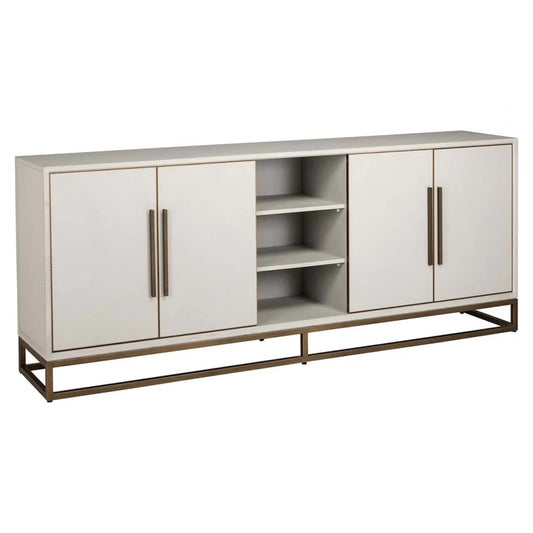 Comoda din Furnir de stejar Alb si Metal Alama L225xH90cm Whitebone Richmond Interiors