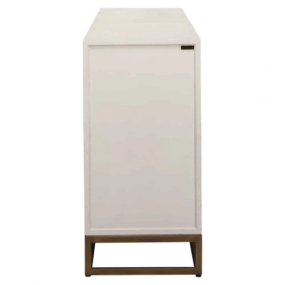 Comoda din Furnir de stejar Alb si Metal Alama L225xH90cm Whitebone Richmond Interiors