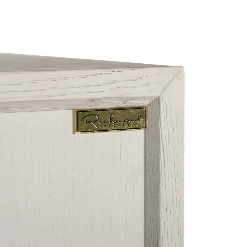 Comoda din Furnir de stejar Alb si Metal Alama L225xH90cm Whitebone Richmond Interiors