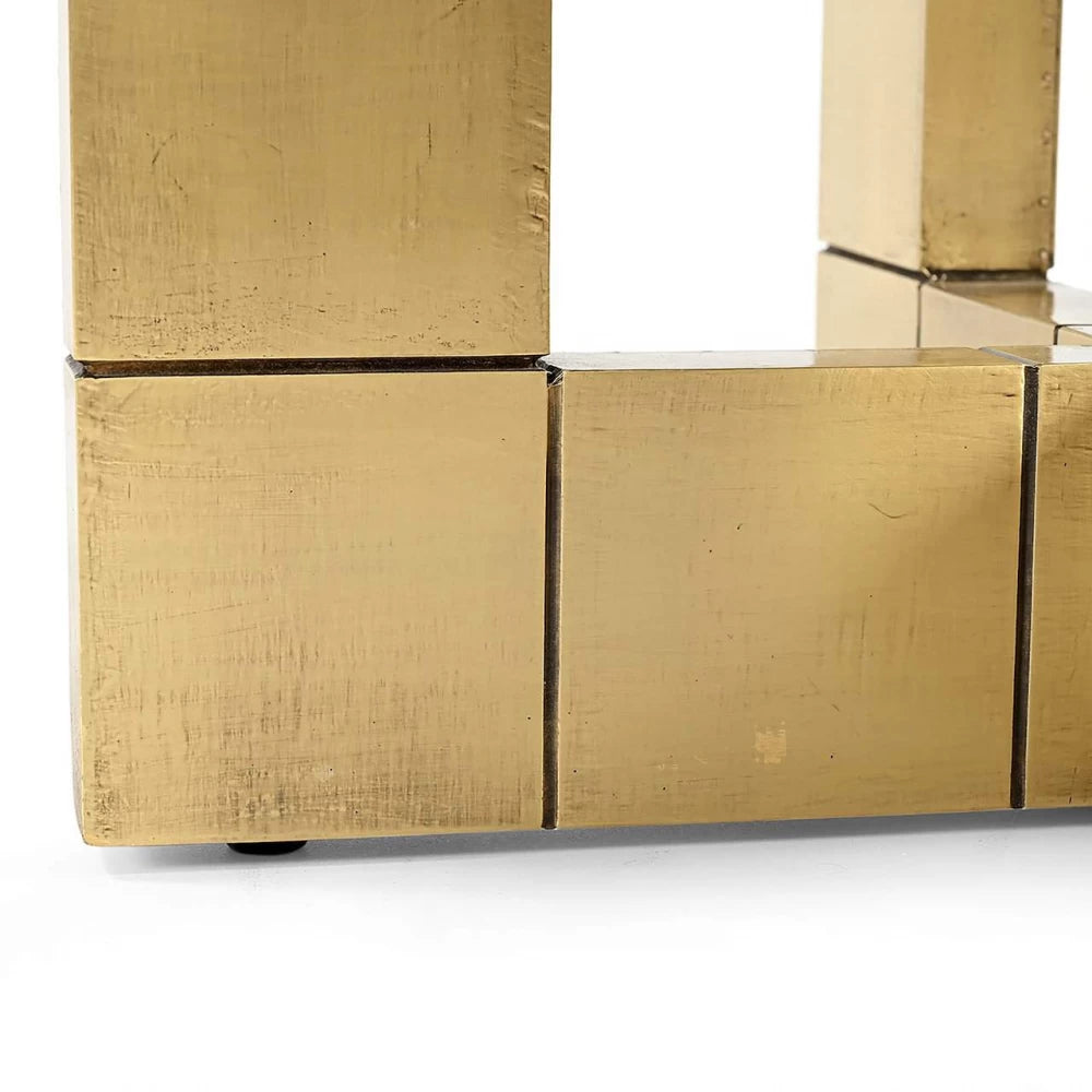 Masa Rotunda de 4 persoane din Marmura Negru si MDF placat cu Metal Auriu D130xH76cm Collada Richmond Interiors