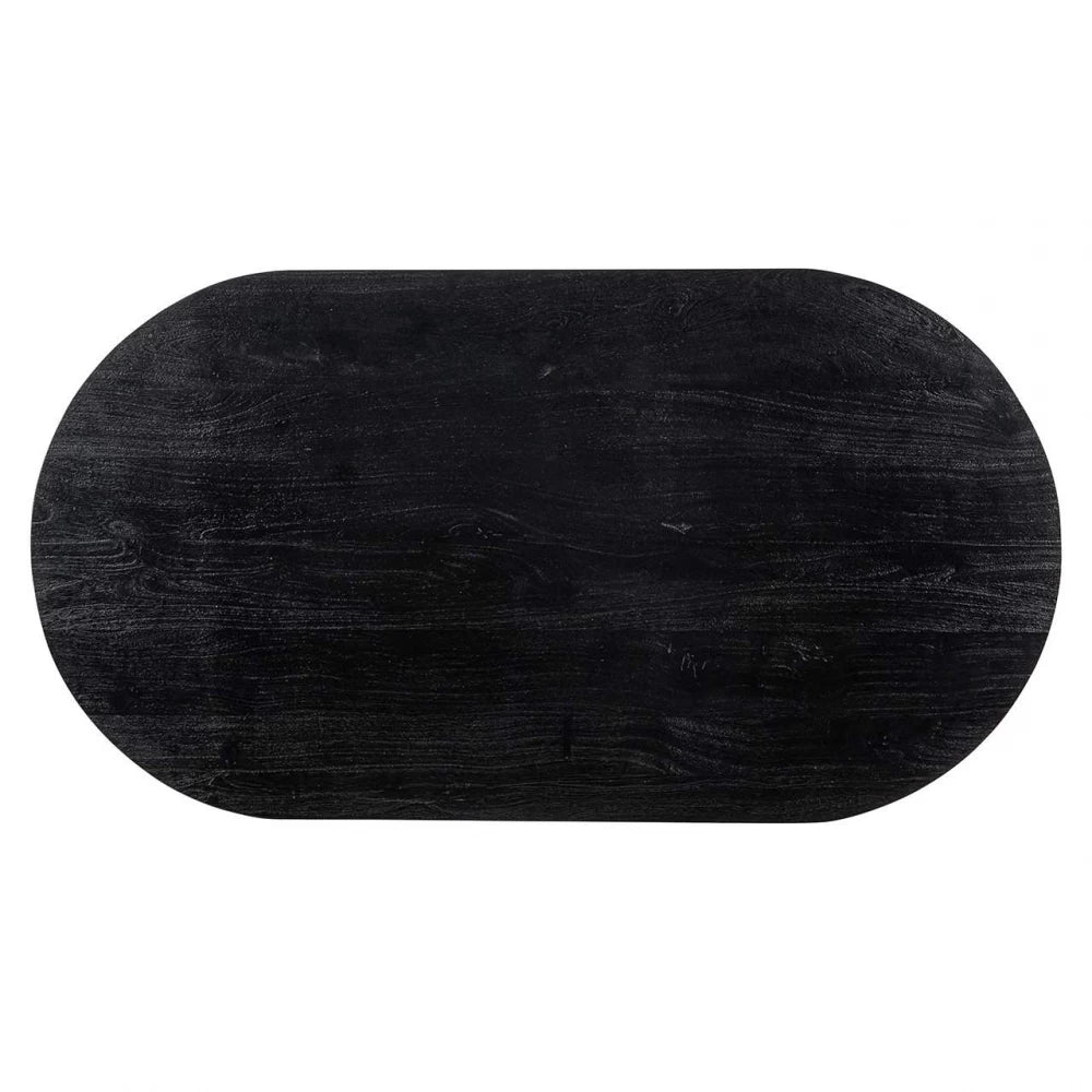 Masa de bar Ovala de 4 persoane din Lemn de mango Negru si Metal Alama L140xH106cm Revelin Richmond Interiors