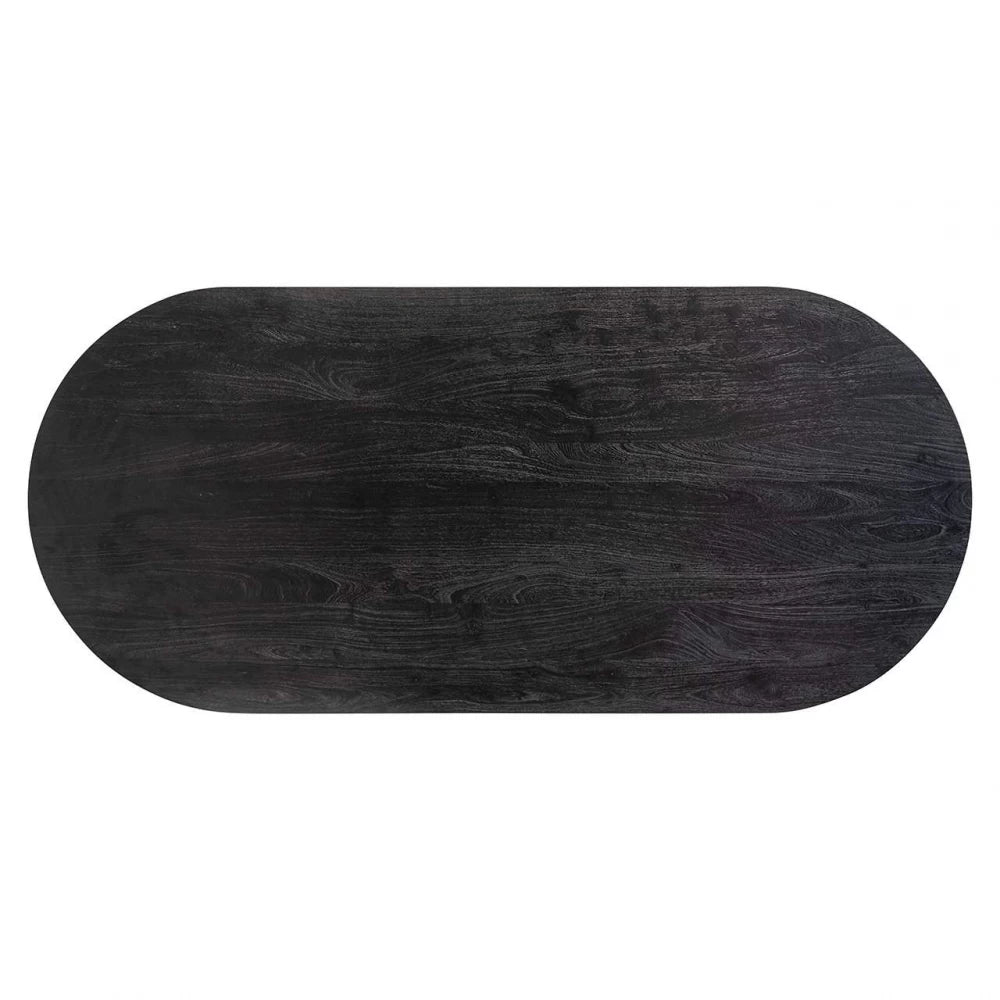 Masa Ovala de 4-6 persoane din Lemn de mango Negru si Metal Alama L200xH76cm Revelin Richmond Interiors