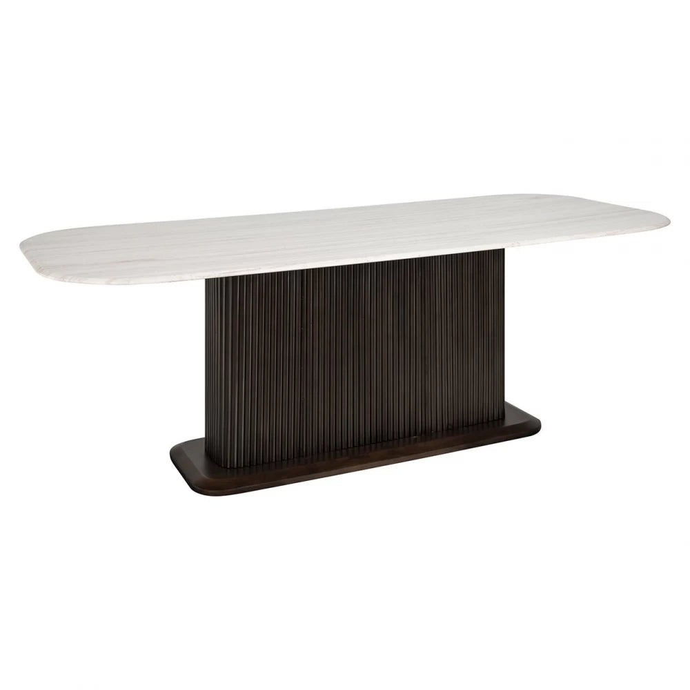 Masa Dreptunghiulara de 6 persoane din Marmura Alb si Metal Maro L230xH77cm Mayfield Richmond Interiors