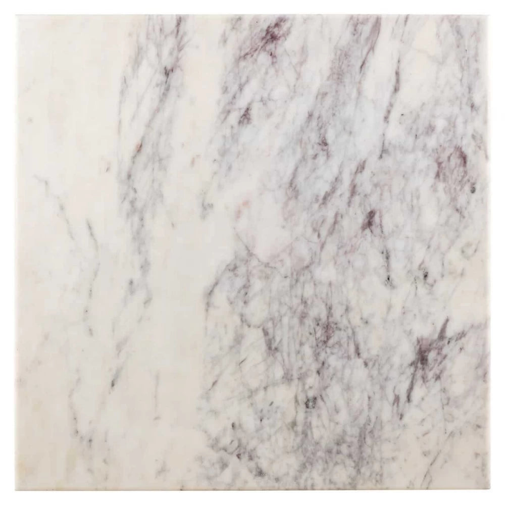 Masa Patrata de 2 persoane din Marmura Alb si Metal Negru L65xH76cm Carlten Richmond Interiors