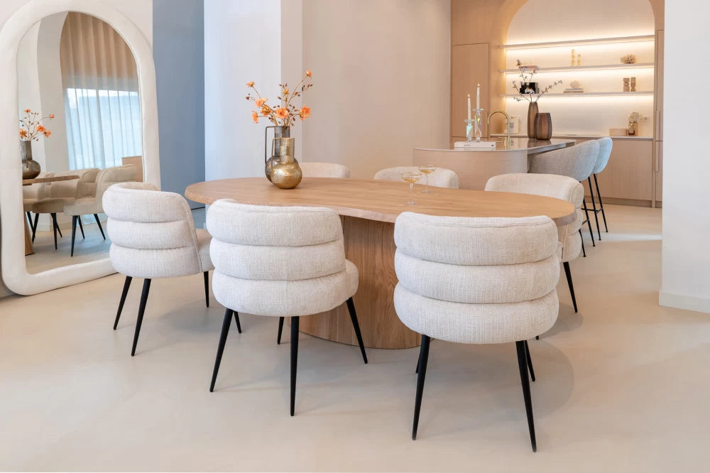 Masa Asimetrica de 6 persoane din Lemn de stejar Maro L230xH76cm Riva Richmond Interiors