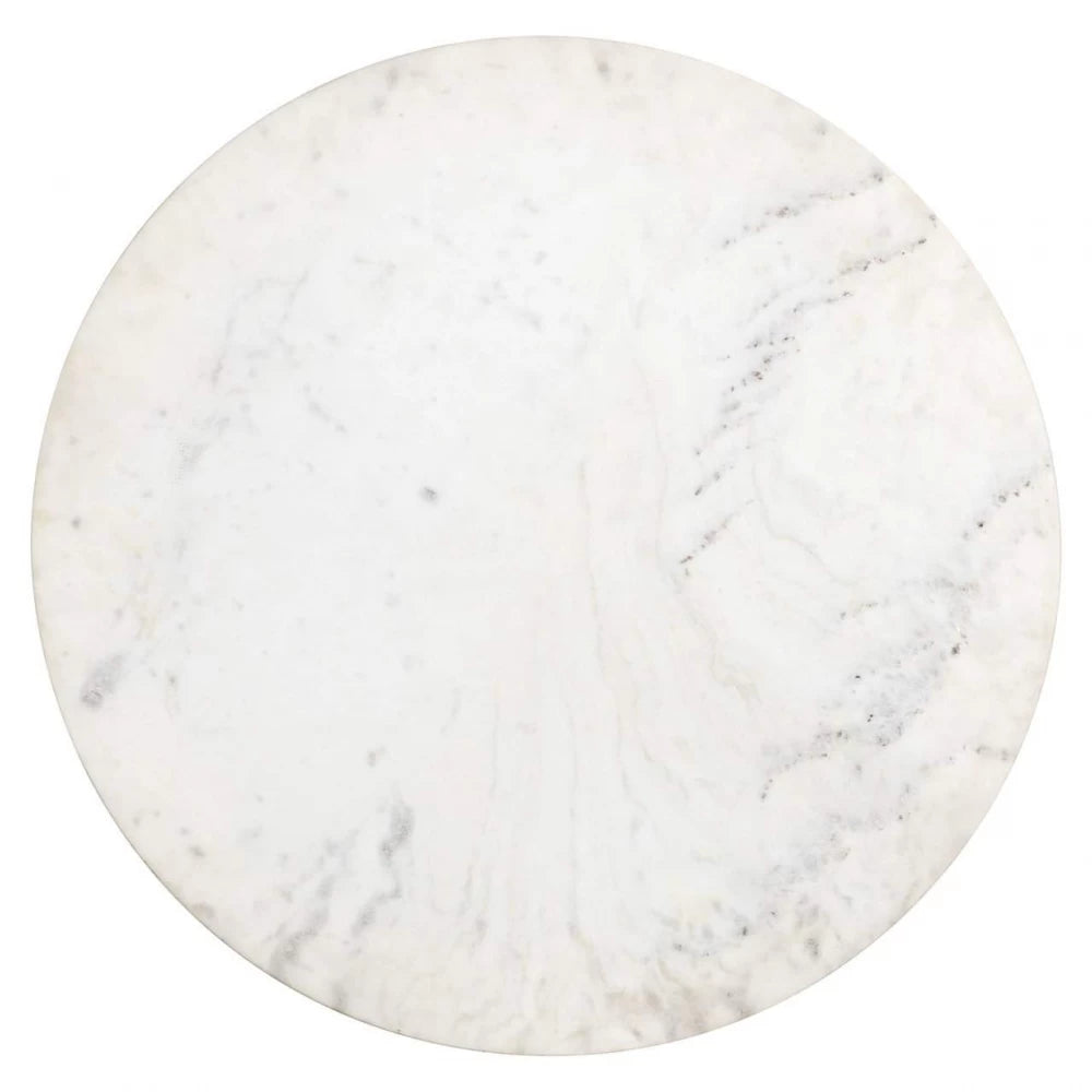 Masa Rotunda de 2 persoane din Marmura Alb si Metal Negru D76xH76cm Jagger Richmond Interiors