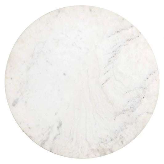 Masa Rotunda de 2 persoane din Marmura Alb si Metal Negru D76xH76cm Jagger Richmond Interiors