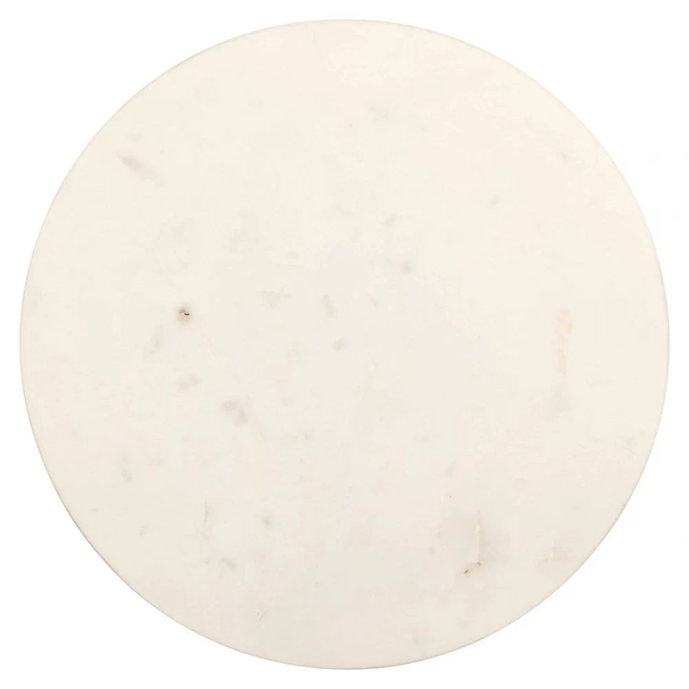 Masuta laterala Rotunda din Marmura Alb si Metal Negru D30xH51cm Misty Richmond Interiors
