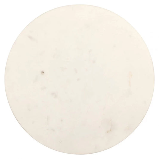 Masuta laterala Rotunda din Marmura Alb si Metal Negru D30xH51cm Misty Richmond Interiors
