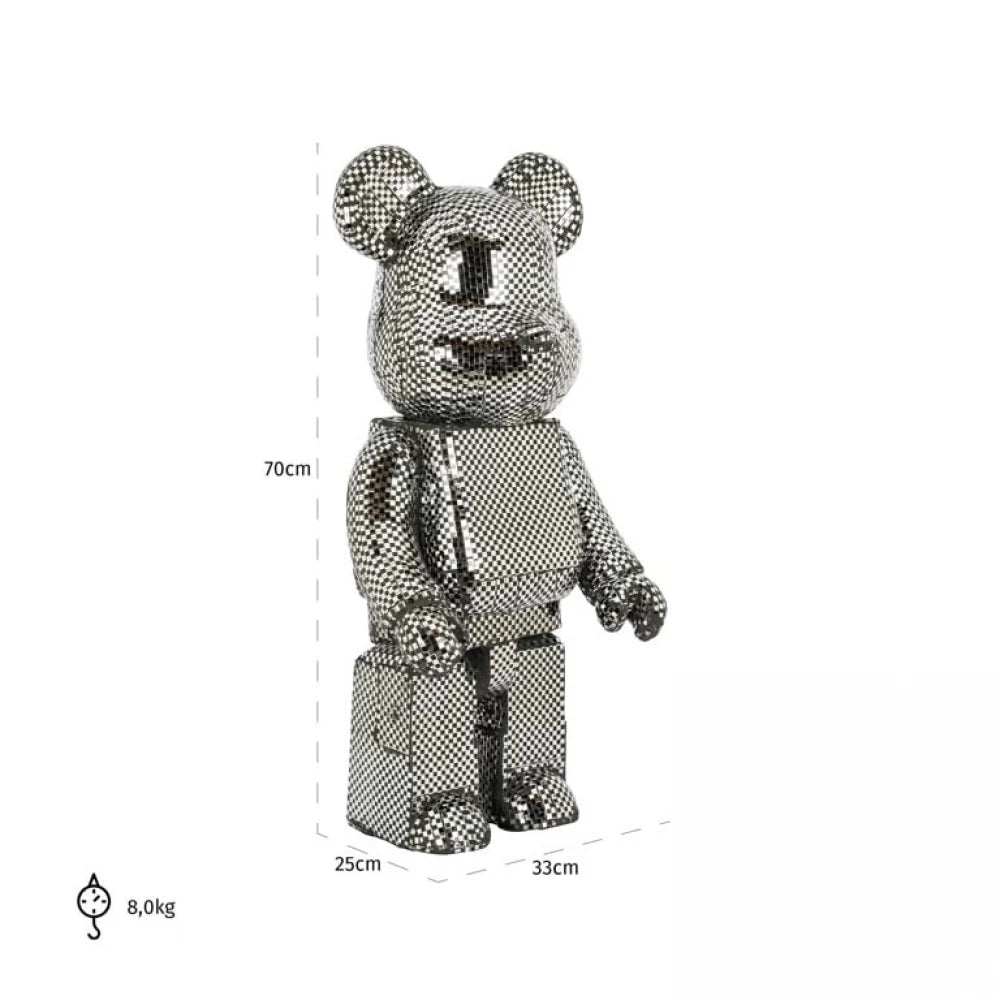 Figurina decorativa Urs din Polirasina Argintiu H70xL32.5cm Bear small Richmond interiors