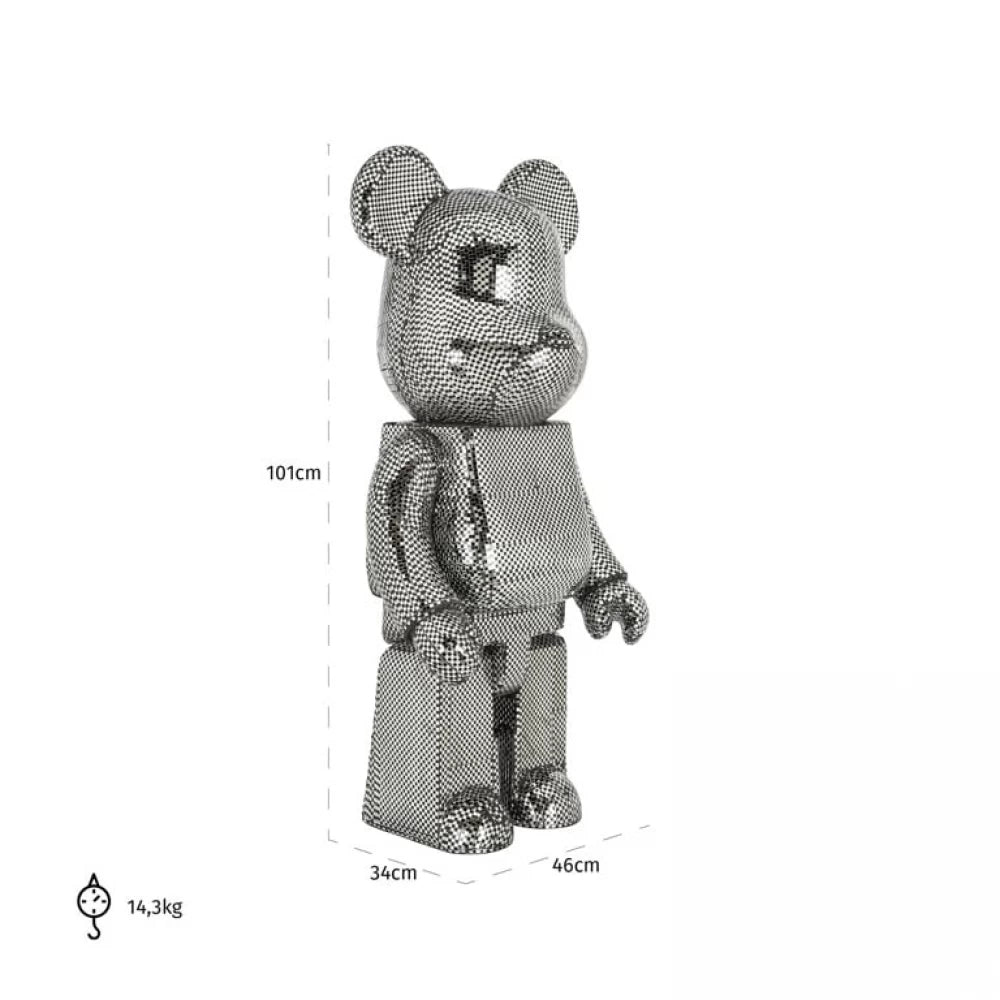 Figurina decorativa Urs din Polirasina Argintiu H101xL46cm Bear Big Richmond interiors