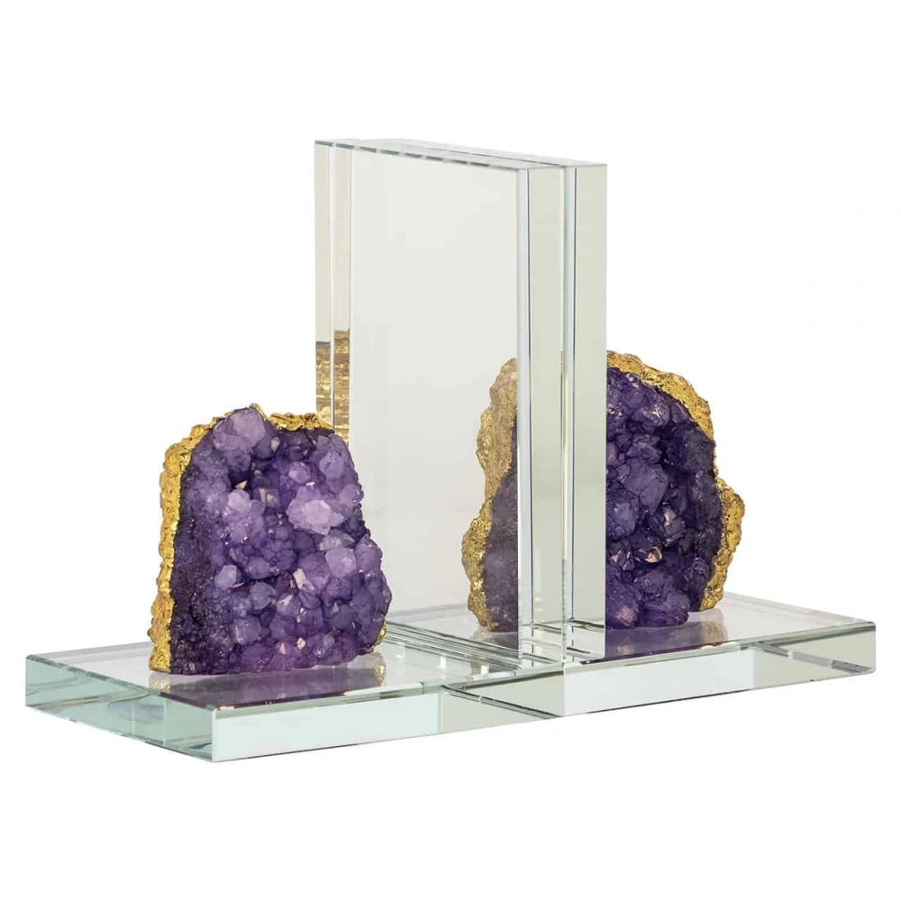 Stand pentru carti din Cristal Mov H15xL11cm Agate Richmond interiors