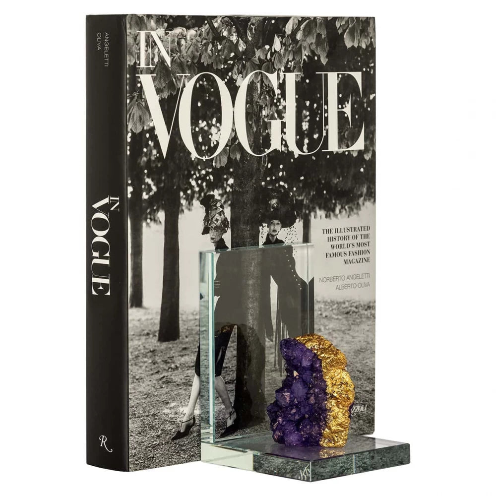 Stand pentru carti din Cristal Mov H15xL11cm Agate Richmond interiors