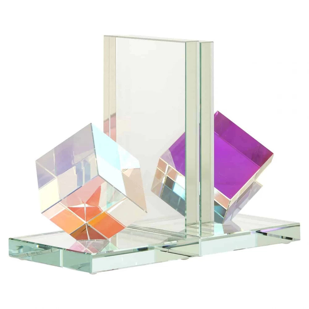 Stand pentru carti din Cristal Multicolor H16.5xL11cm Blocks Richmond interiors