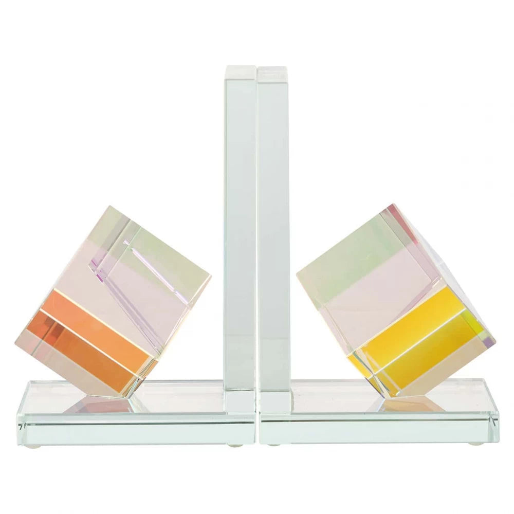 Stand pentru carti din Cristal Multicolor H16.5xL11cm Blocks Richmond interiors