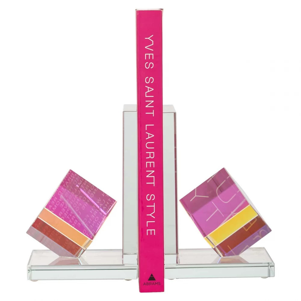 Stand pentru carti din Cristal Multicolor H16.5xL11cm Blocks Richmond interiors
