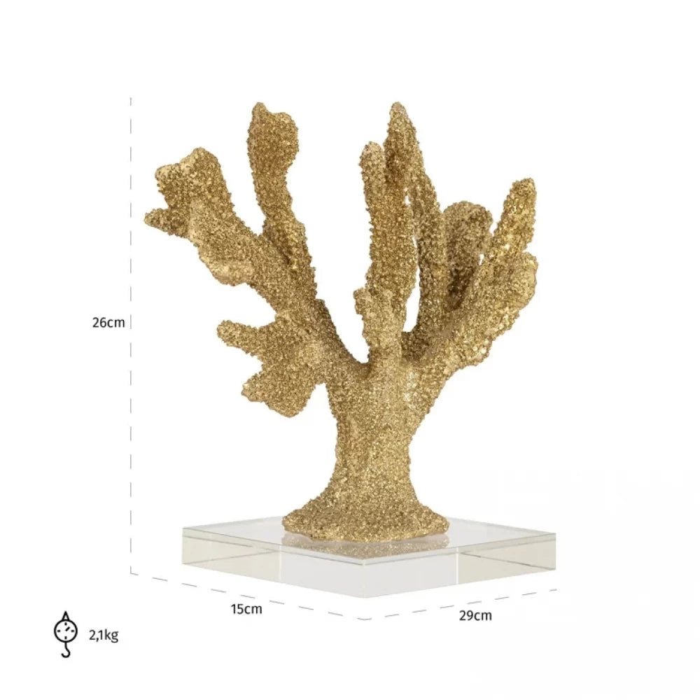 Obiect decorativ coral din Polirasina Auriu H26xL29cm Mette Richmond interiors