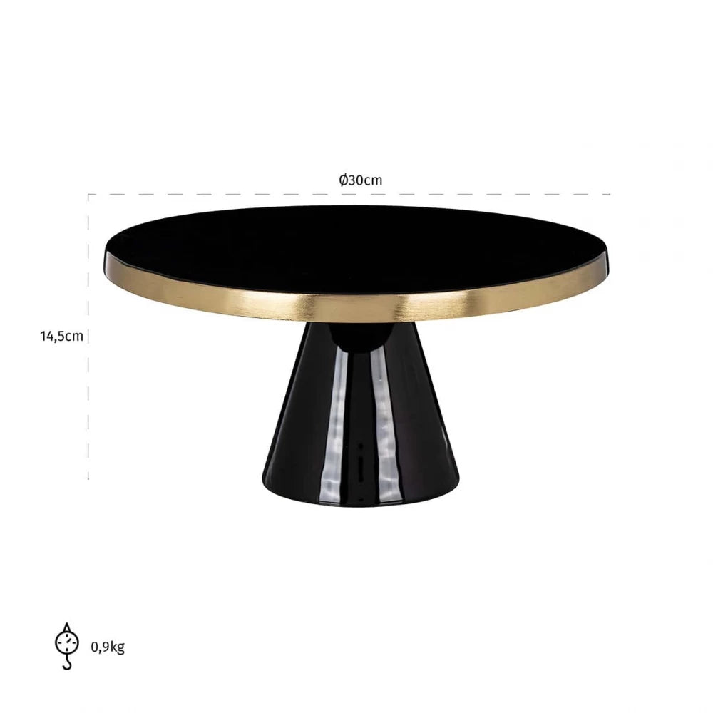 Tava decorativa din Metal Negru/Auriu H14.5xD30cm Elena Richmond interiors