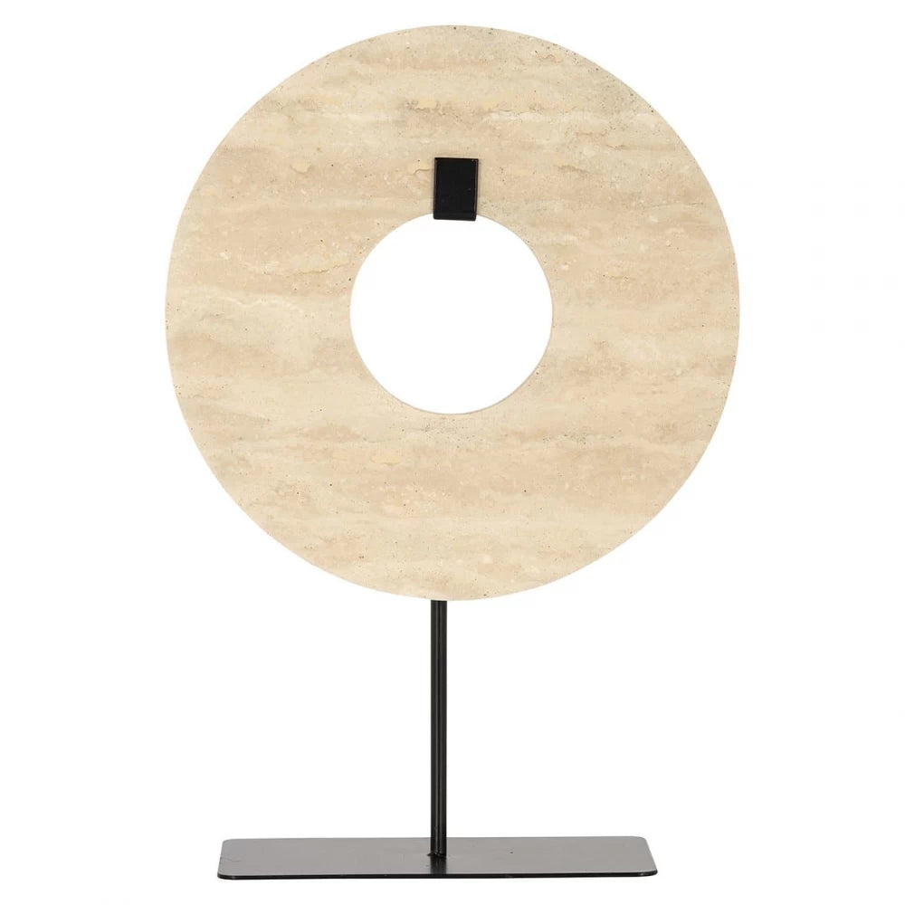 Obiect decorativ din Metal/Piatra Negru/Bej H29.5xL20cm Manou small Richmond interiors