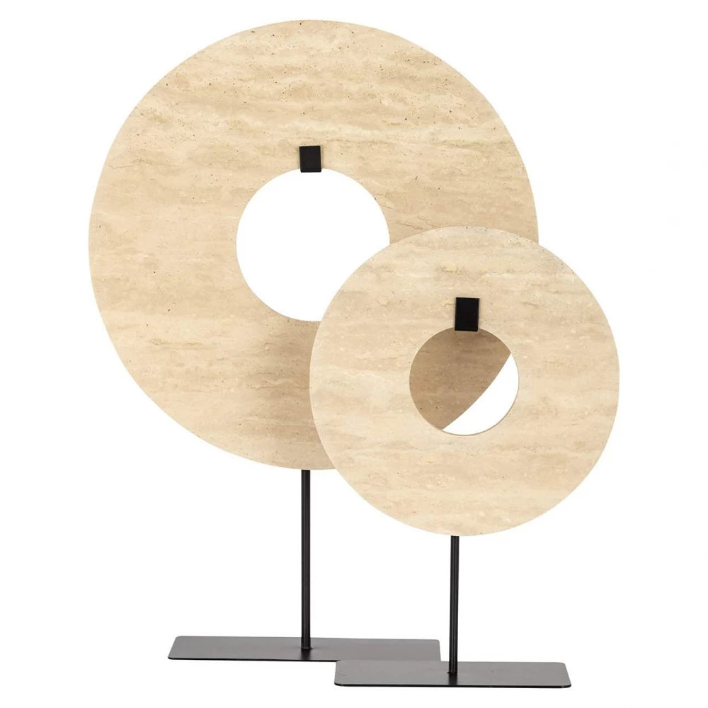 Obiect decorativ din Metal/Piatra Negru/Bej H29.5xL20cm Manou small Richmond interiors