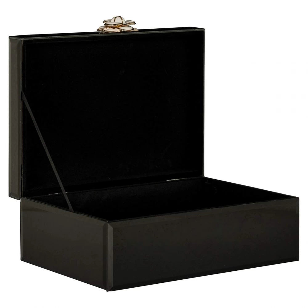 Cutie bijuterii din MDF/Sticla Negru H10xL25cm Vivy big Richmond interiors