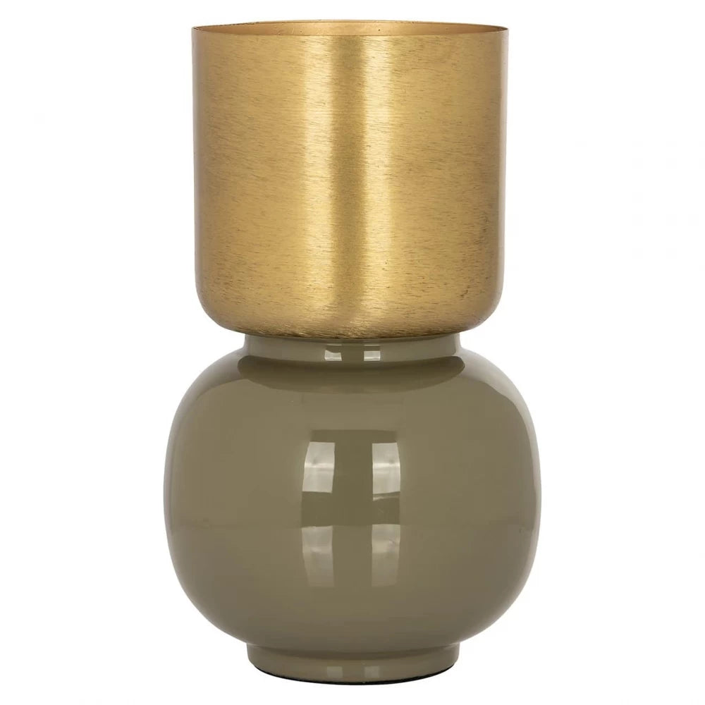 Vaza din Metal Auriu/Verde H31xD18.5cm Clover Richmond interiors