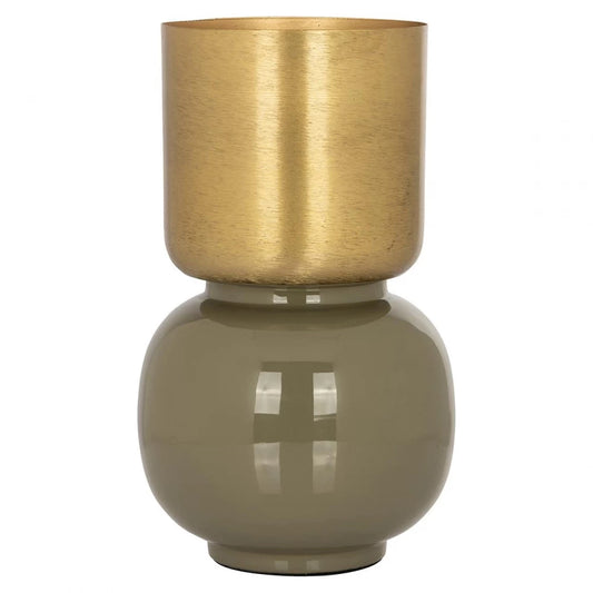 Vaza din Metal Auriu/Verde H31xD18.5cm Clover Richmond interiors