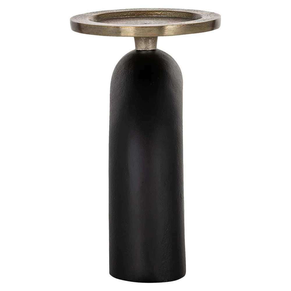Suport lumanare din Aluminiu Negru/Auriu L19xH17cm Livi small Richmond Interiors
