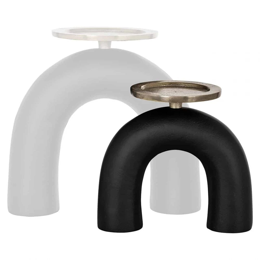 Suport lumanare din Aluminiu Negru/Auriu L19xH17cm Livi small Richmond Interiors