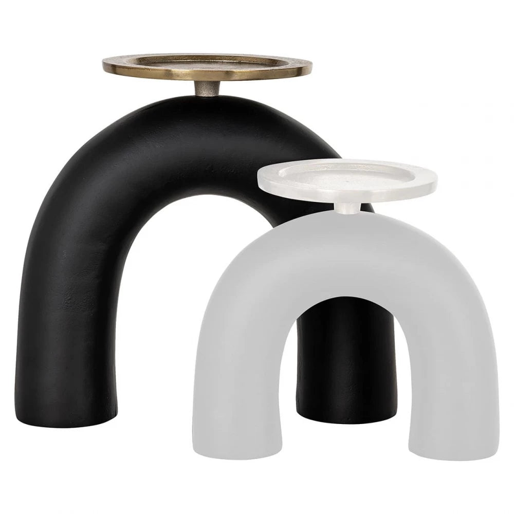 Suport lumanare din Aluminiu Negru/Auriu L25xH23.5cm Livi big Richmond Interiors