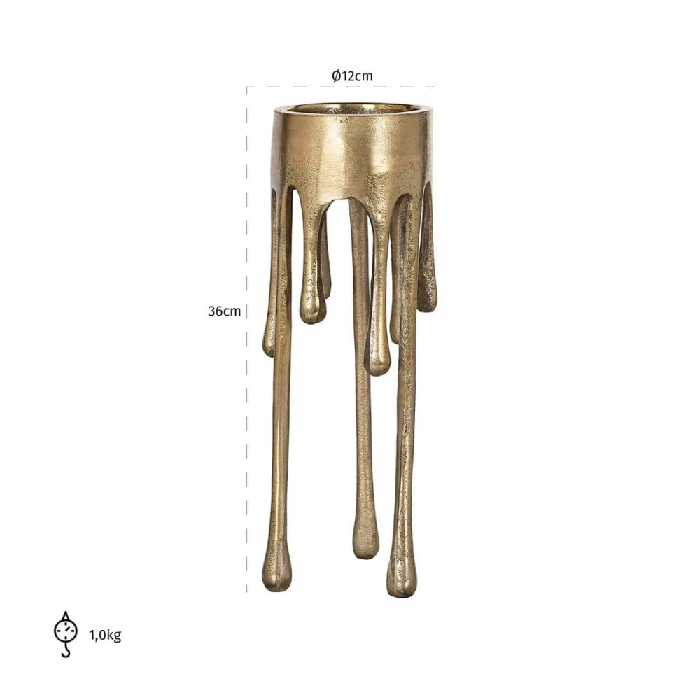 Suport lumanare din Aluminiu Auriu D12xH36cm Lorin Richmond Interiors
